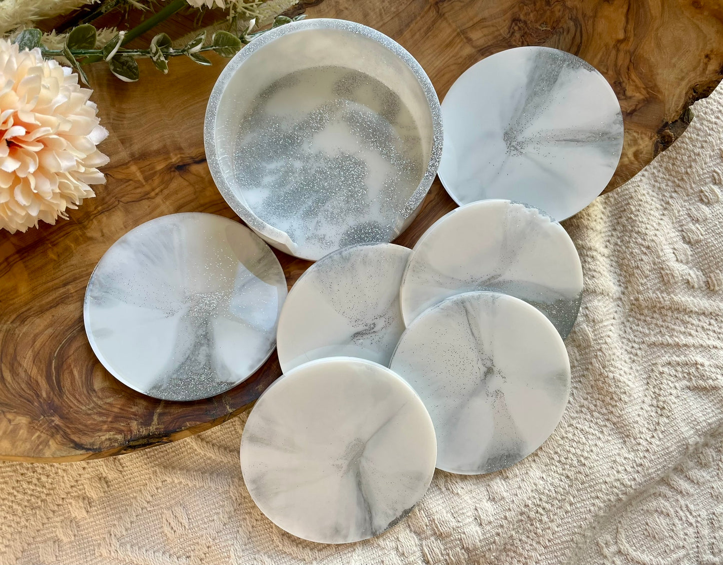 Untersetzer Set mit 6 Untersetzer aus Epoxidharz