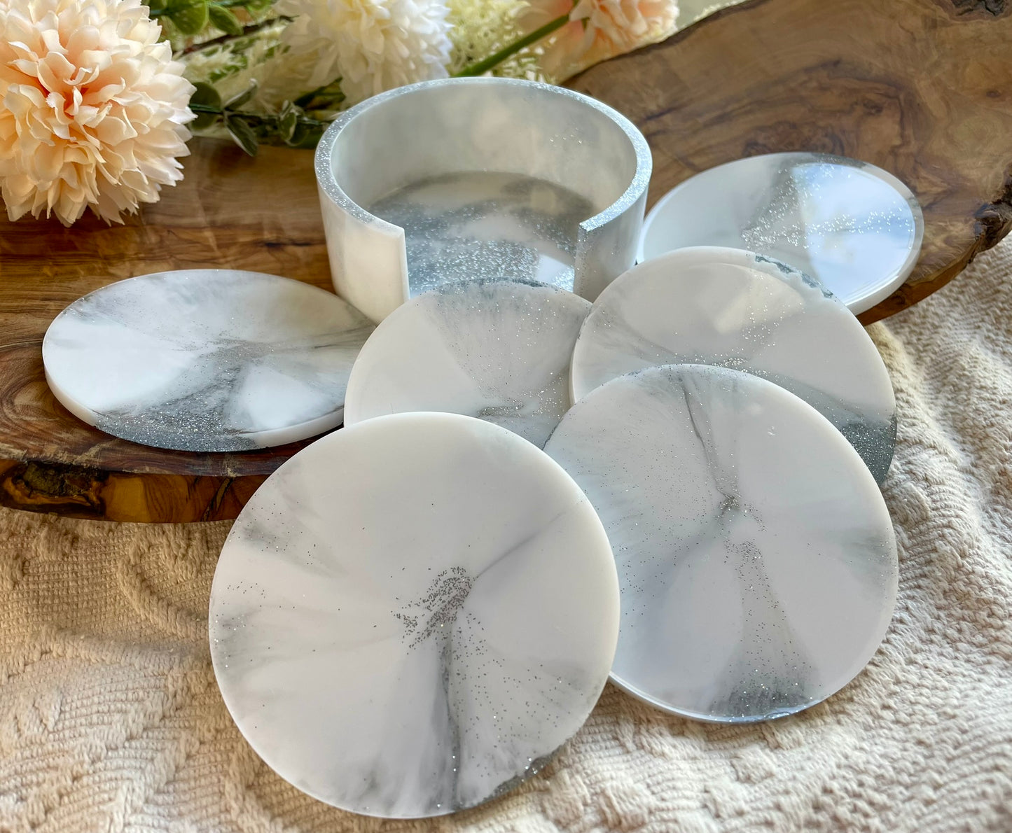 Untersetzer Set mit 6 Untersetzer aus Epoxidharz