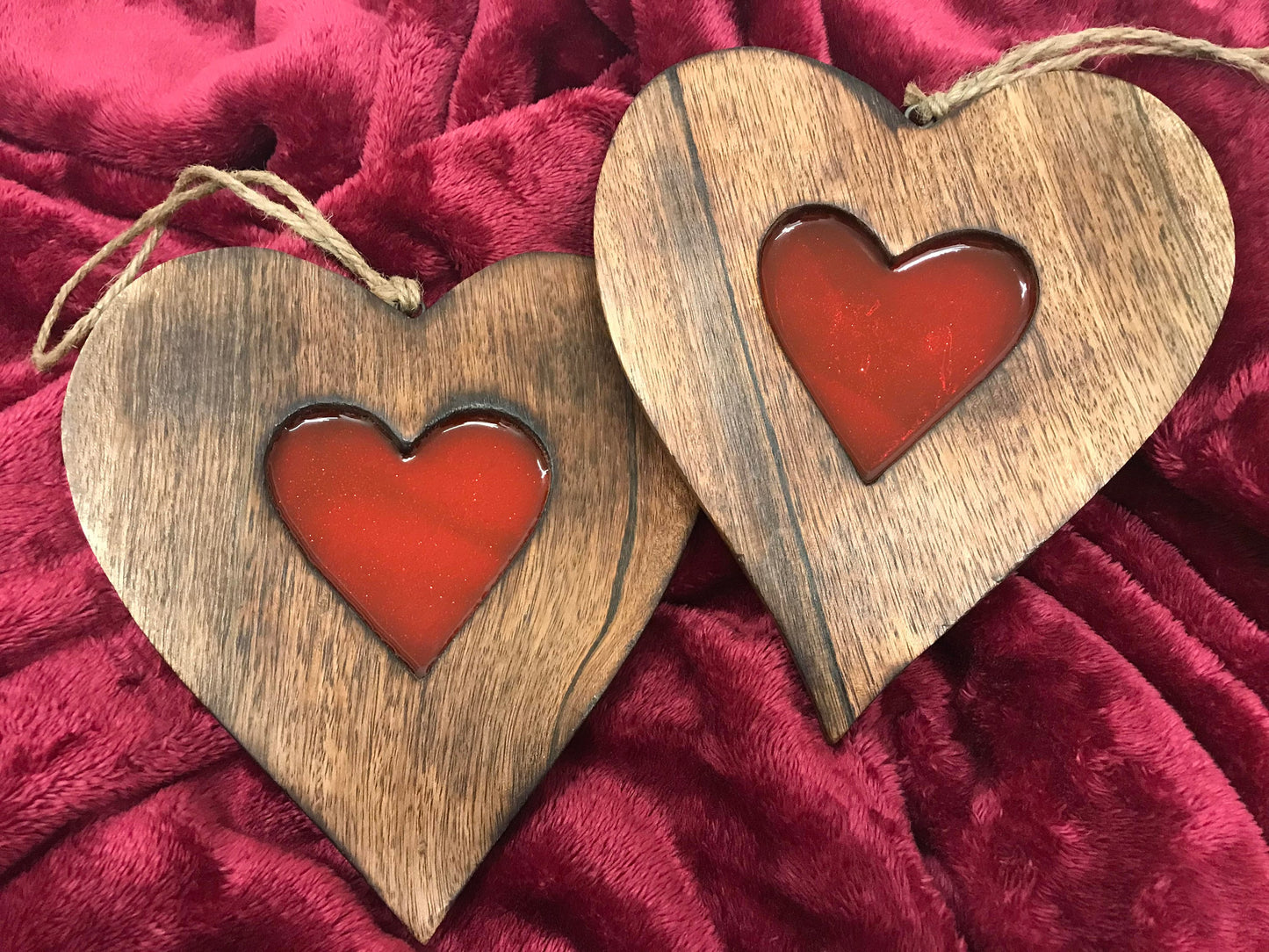 Resin Holzdeko - Geschenk - Hochzeit - Muttertag - Herzform - Epoxidharz - Individuell - Jubiläumsgeschenk