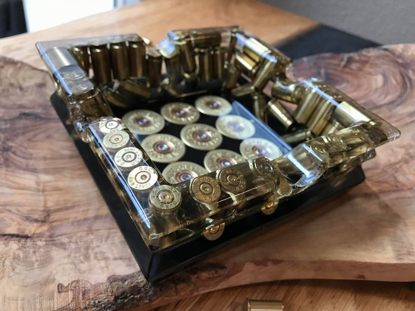 Epoxy Resin Ashtray Fathers Day Men Gift Hunter Soldier Army Military Bundeswehr Ammo Bullet Resin Shotgun Cartridge Bar Table Decor