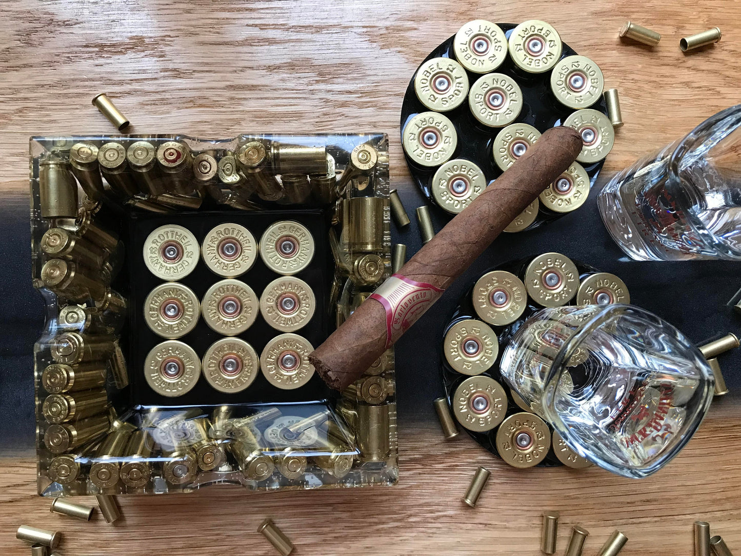 Epoxy Resin Ashtray Fathers Day Men Gift Hunter Soldier Army Military Bundeswehr Ammo Bullet Resin Shotgun Cartridge Bar Table Decor