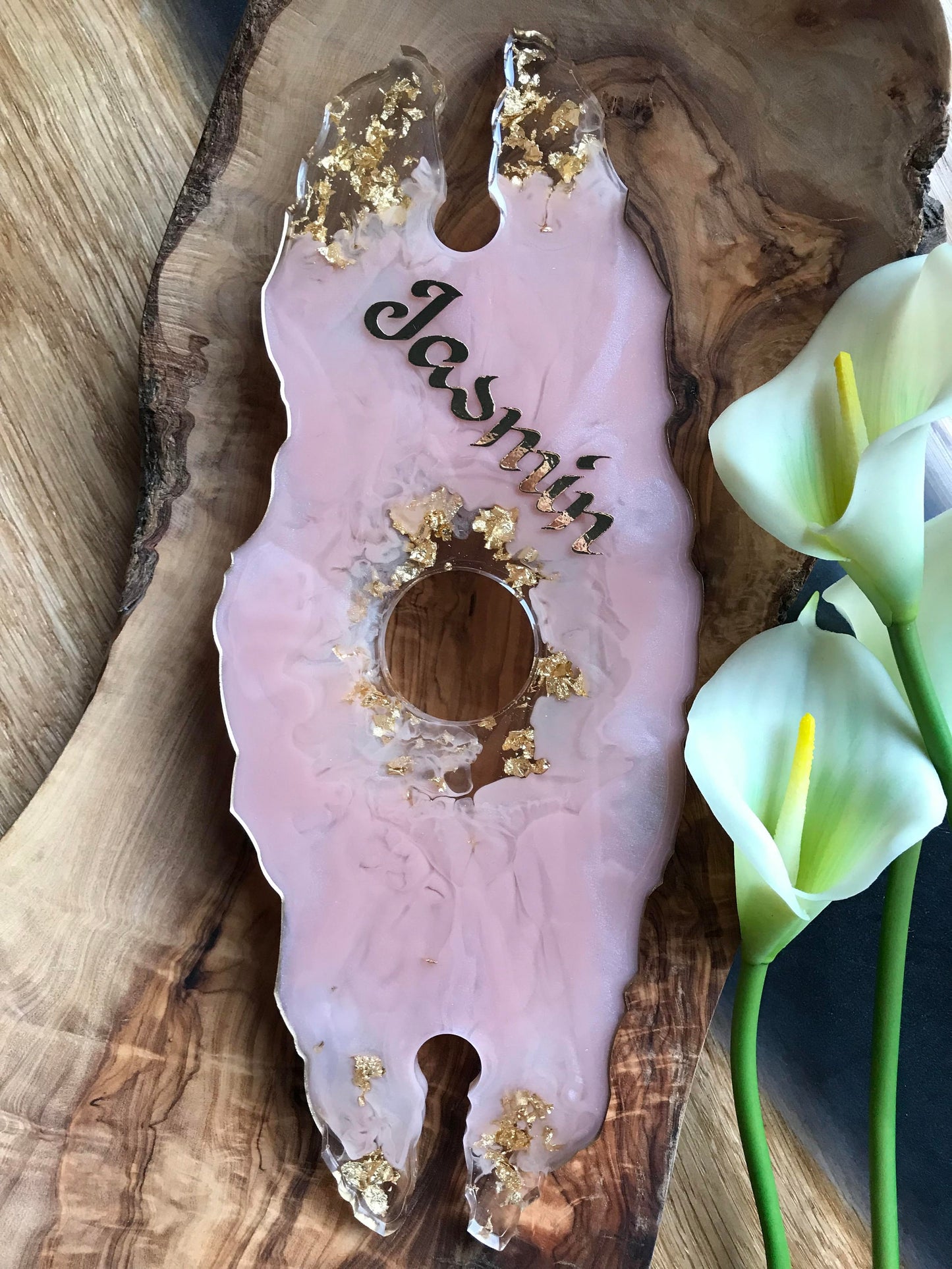 Personalisierter Glashalter - Muttertag - Geschenk - Hochzeitsgeschenk - Resin - Vinylsticker - Aufkleber - Geburtstag - Dekoration - Party