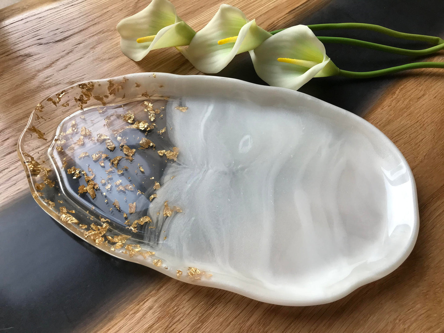 Tray / decorative tray / jewelry tray / gift / bowl / decorative tray / epoxy resin / resin / wedding / home decor / home / table decoration