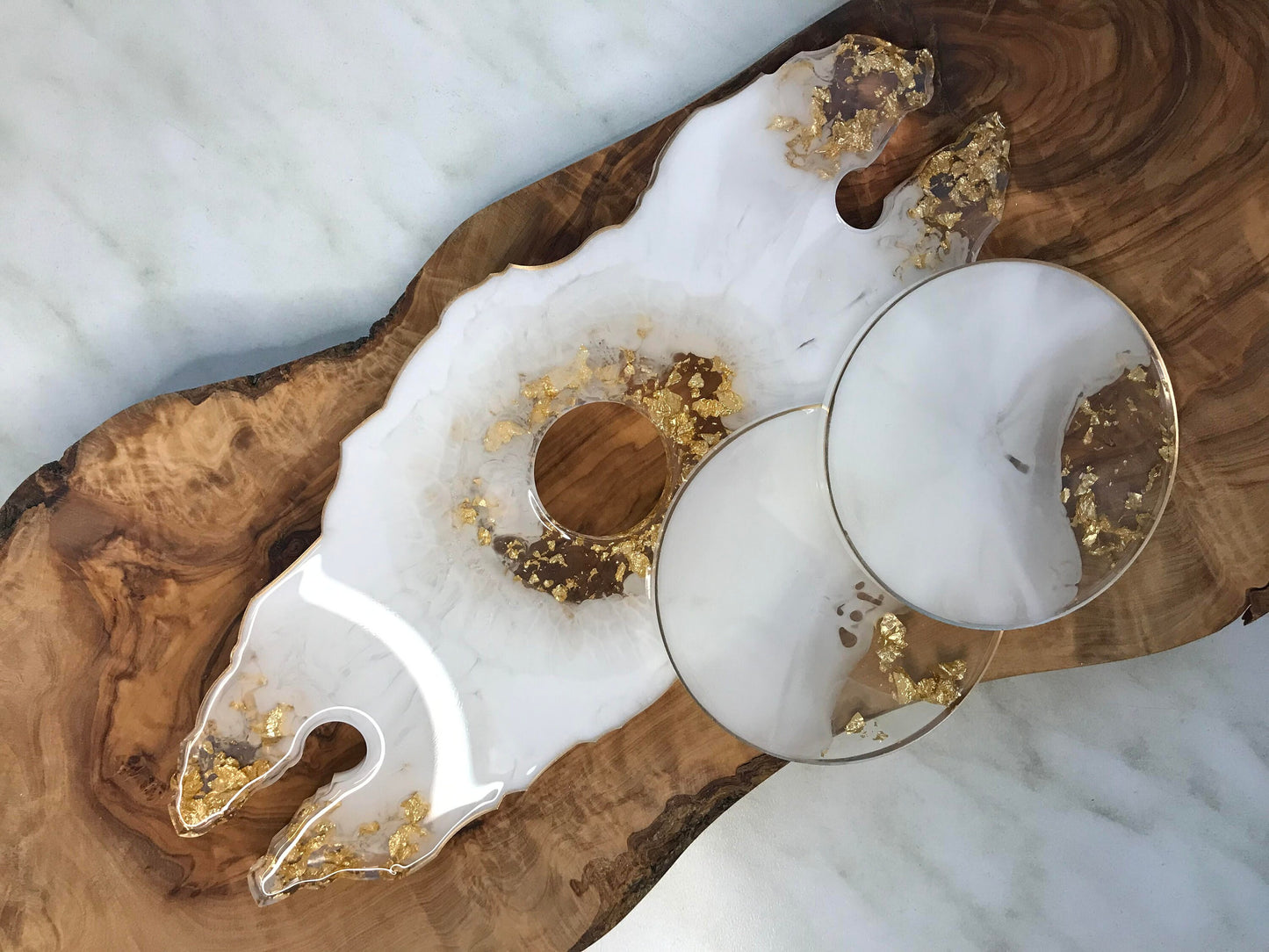 Weinbutler Set aus Epoxidharz-Geschenk-Hochzeitsgeschenk-Resin-Champagner Glashalter-Wein Glashalter-Individuell-Wohndeko-Jubiläumsgeschenke