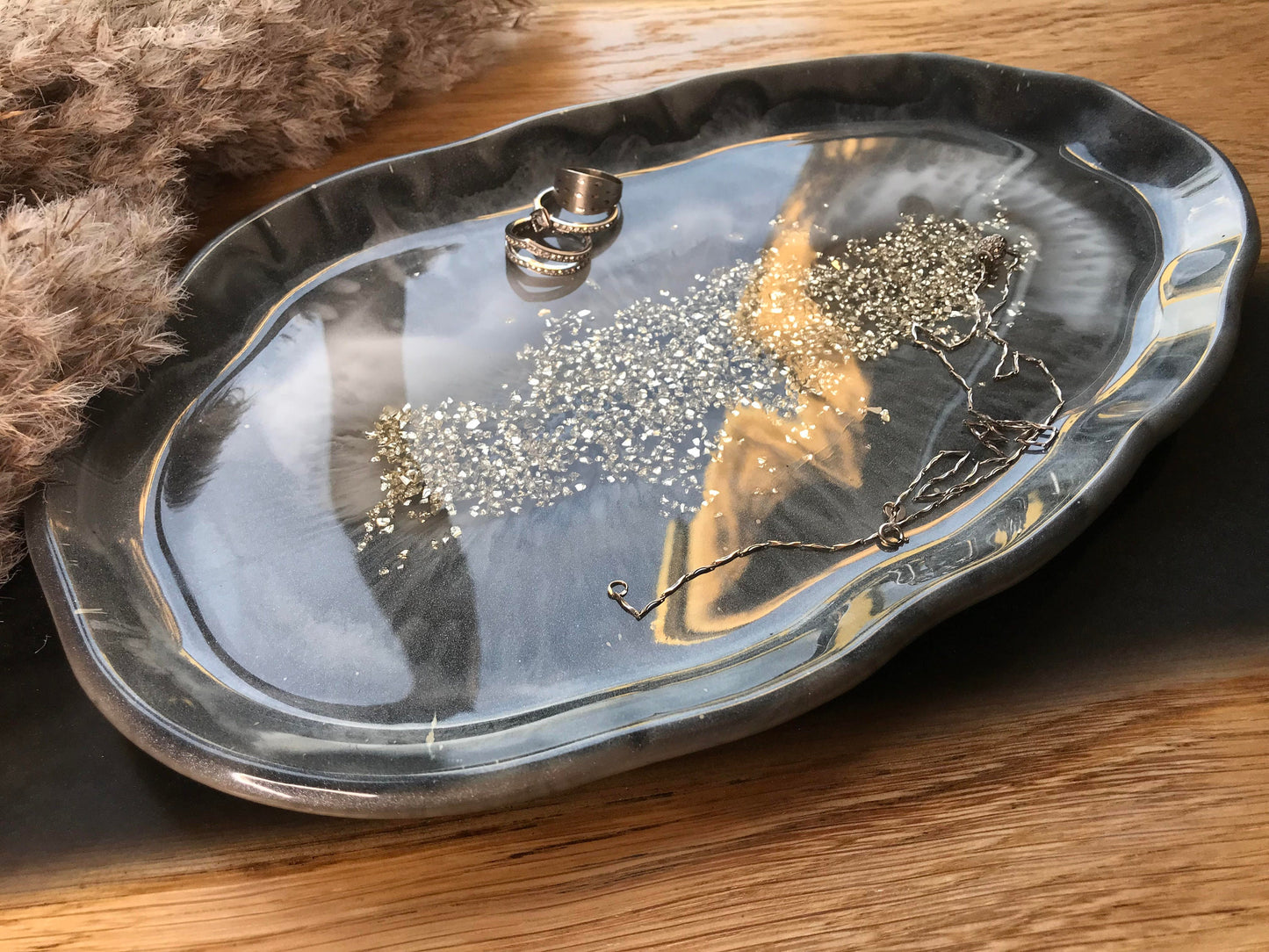 Tray / Decorative tray / Jewelry bowl / Wedding / Bowl / Decorative bowl / Epoxy resin / Resin / Wedding / Home / Table decoration