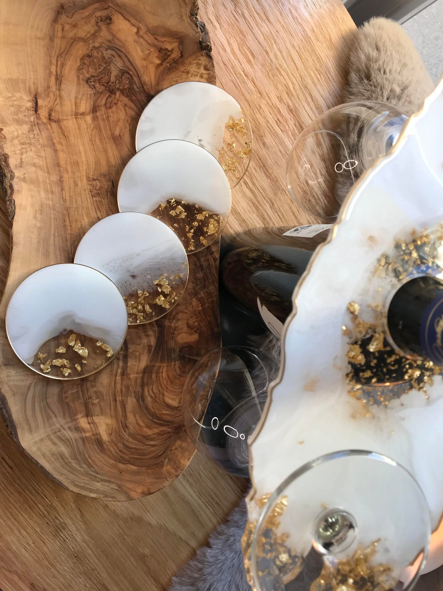 Wine Butler Set of Epoxy Resin Gift Wedding Gift Resin Champagne Glass Holder Wine Glass Holder Individual Home Decoration Anniversary Gifts