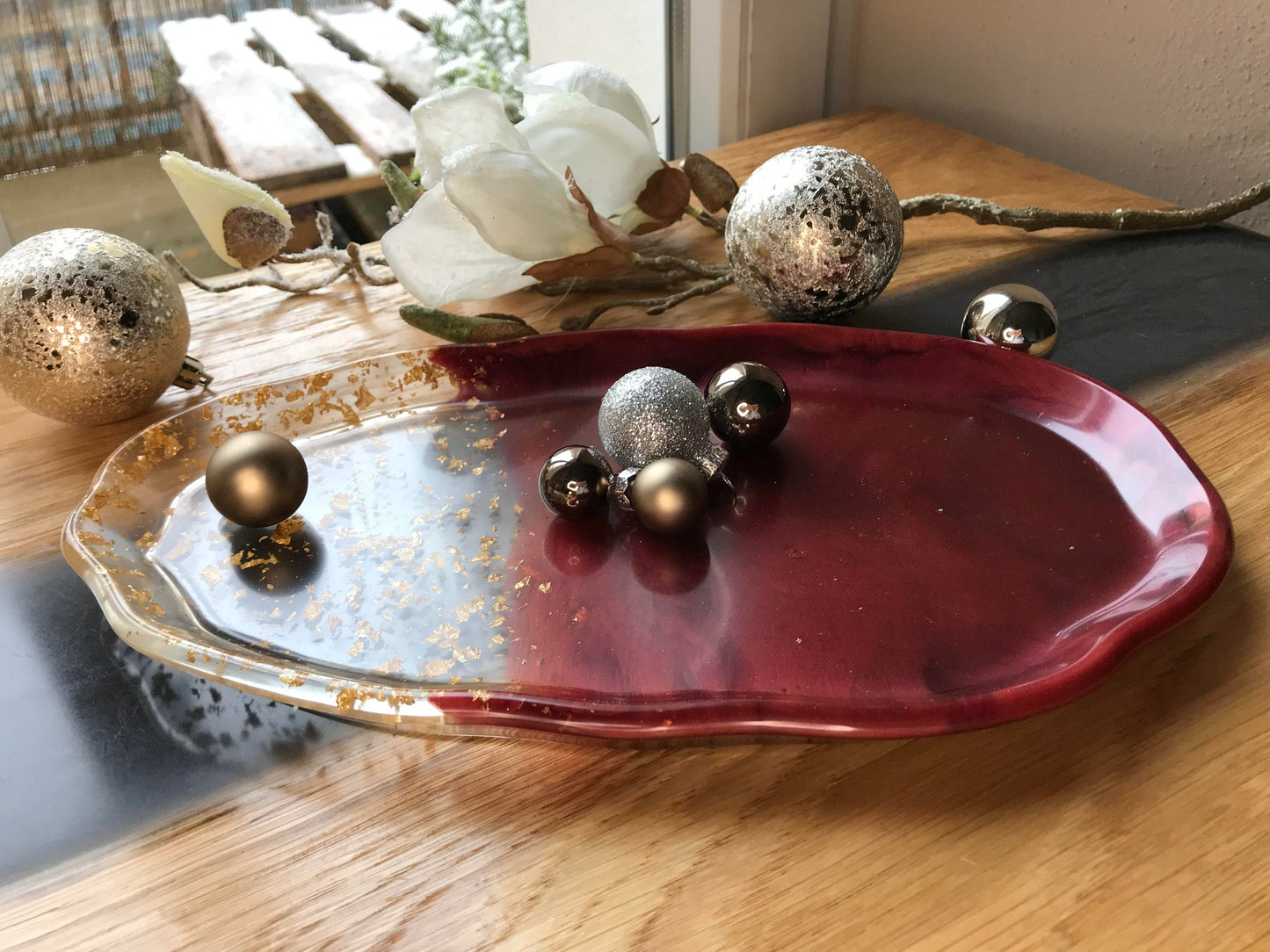 Tablett / Dekortablett / Schmuckschale / Schale / Dekorschale / Epoxidharz / Resin / Hochzeit / Wohndeko / Home / Tischdeko / Geburtstag