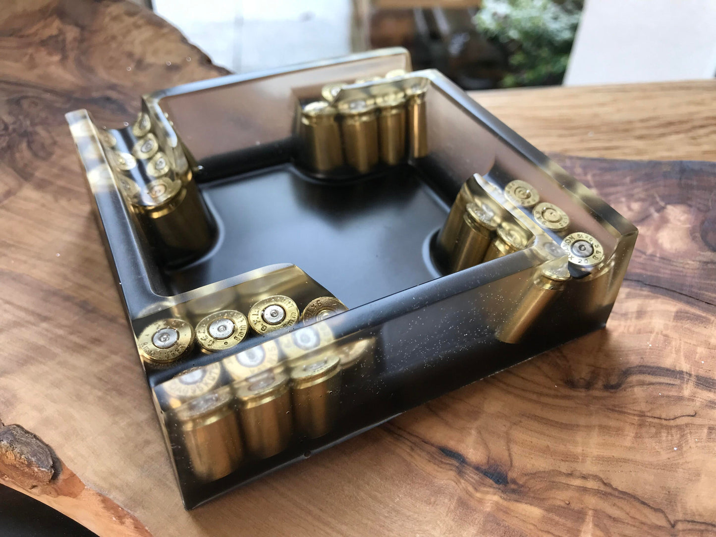 Aschenbecher aus Resin-Vatertag-Dekoration-Männer Geschenk-Patronenhülsen-Army-Military-Bundeswehr-Ammo-Bullet-Jäger-Soldier-Garten-Party