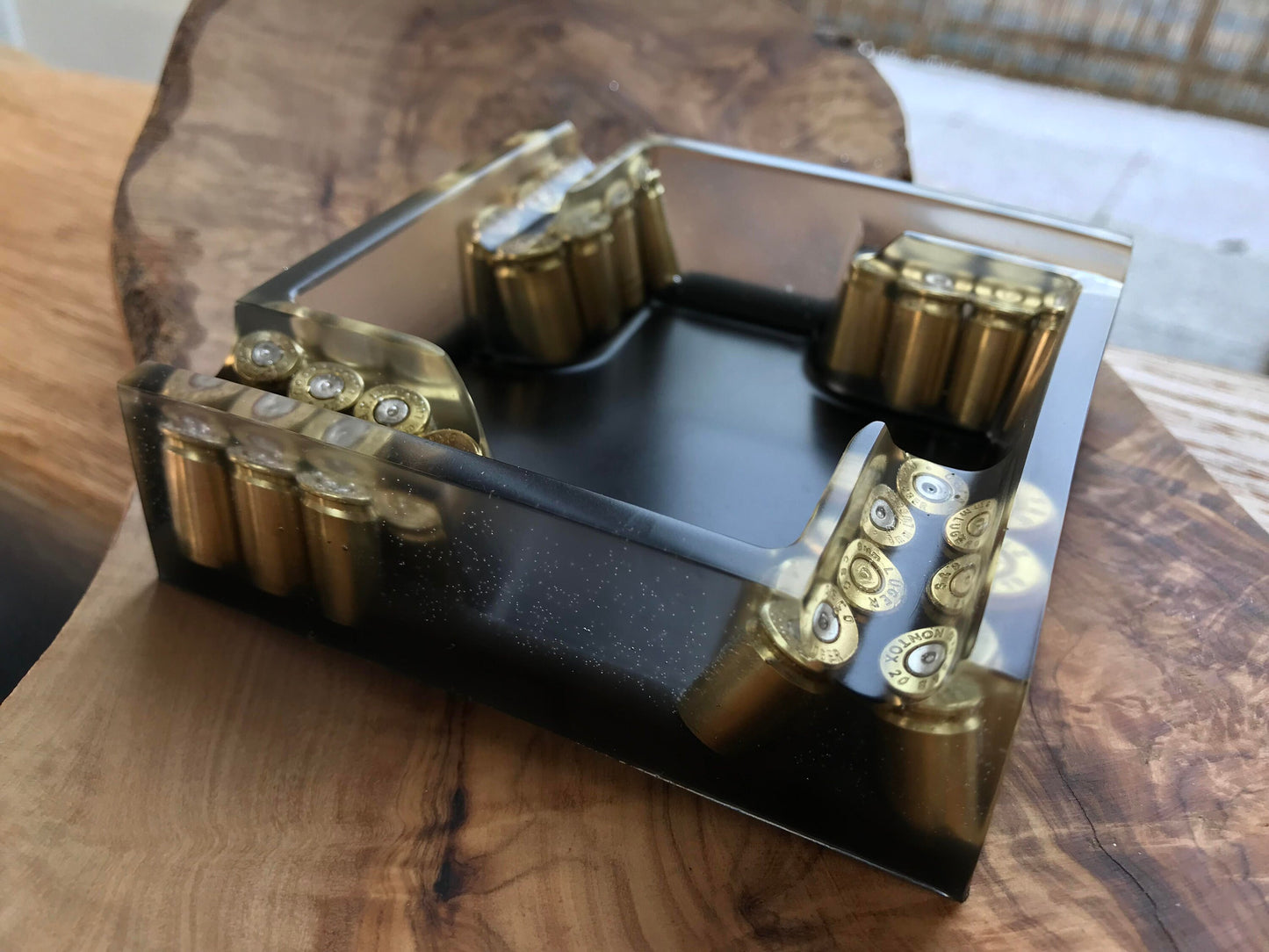 Aschenbecher aus Resin-Vatertag-Dekoration-Männer Geschenk-Patronenhülsen-Army-Military-Bundeswehr-Ammo-Bullet-Jäger-Soldier-Garten-Party