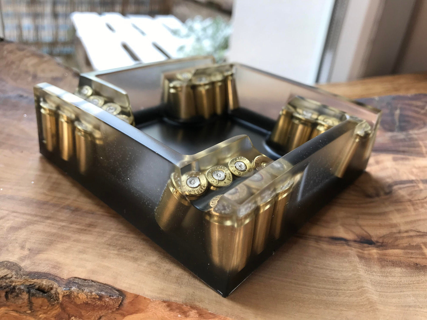 Aschenbecher aus Resin-Vatertag-Dekoration-Männer Geschenk-Patronenhülsen-Army-Military-Bundeswehr-Ammo-Bullet-Jäger-Soldier-Garten-Party