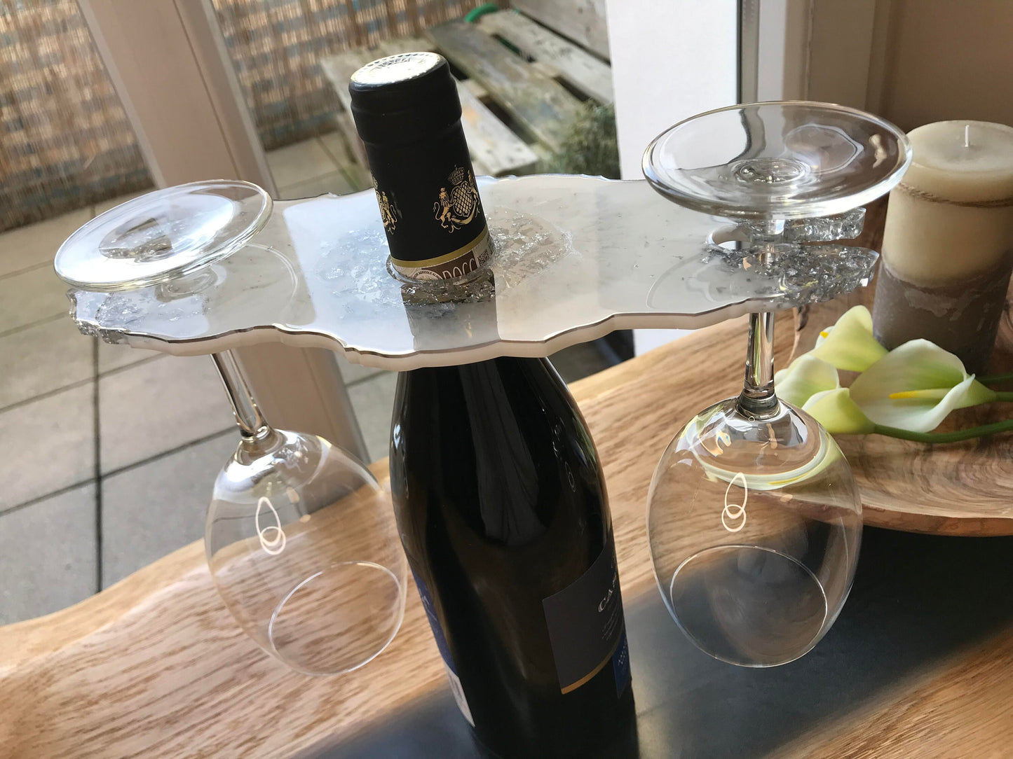 Epoxy Wine Butler-Gifts-Wedding Gifts-Resin Art-Champagne Glass Holder-Wine Glass Holder-Custom-Home Decor-Anniversary Gifts