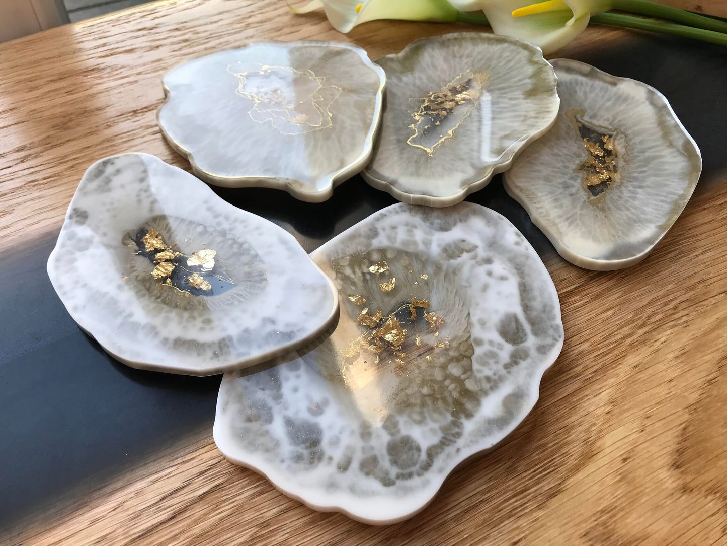 Untersetzer Hochzeit Wedding Verlobung Gastgeschenk Taufe Brautparty Resin Coasters Geschenk Jubiläum Tischkarte Muttertag Dekoration Party