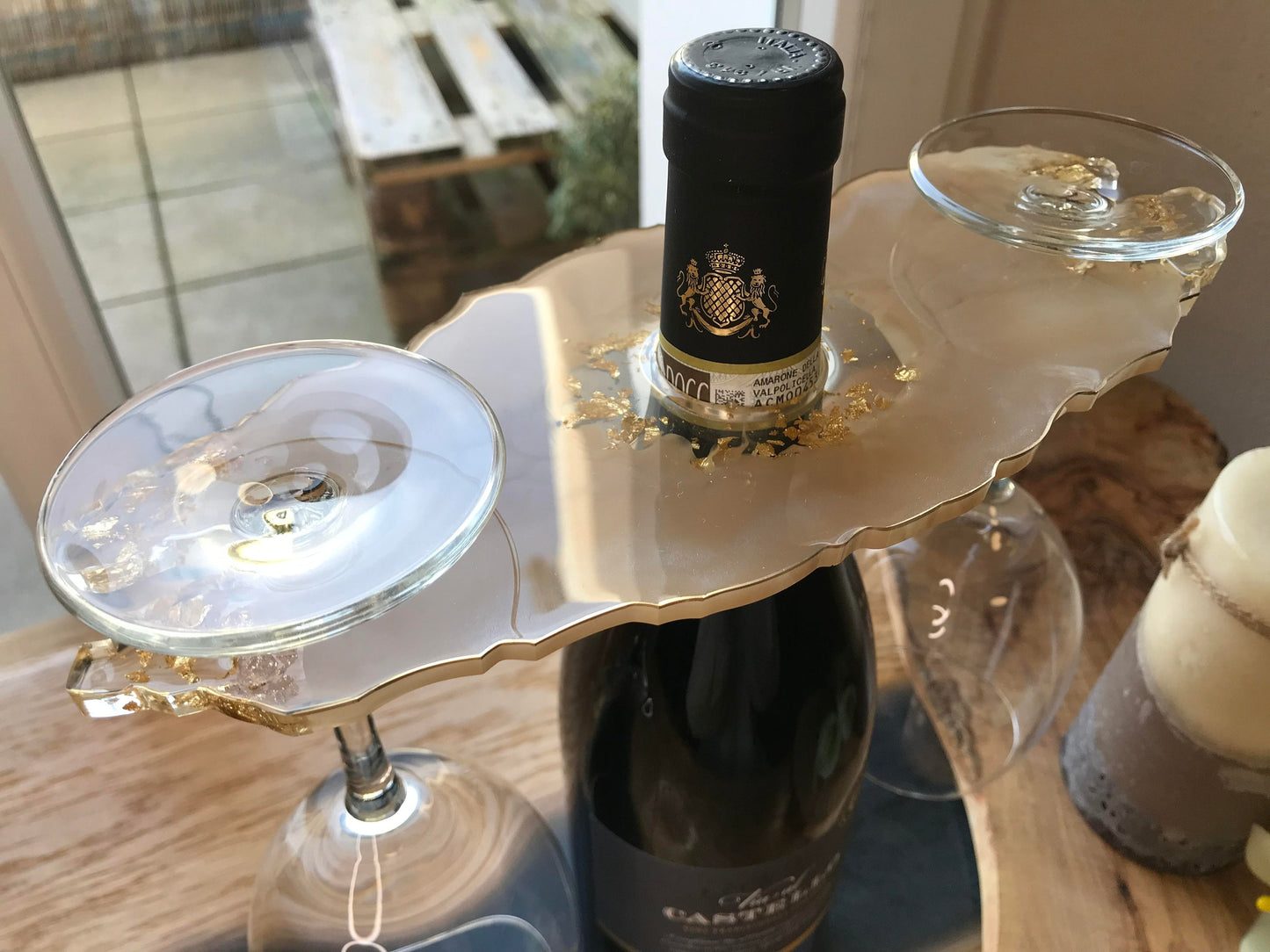 Glass Holder / Resin / Champagne Glass Holder / Wine / Epoxy Resin / Wine Butler / Wedding / Party / Decoration / Home / Terrace / Bar