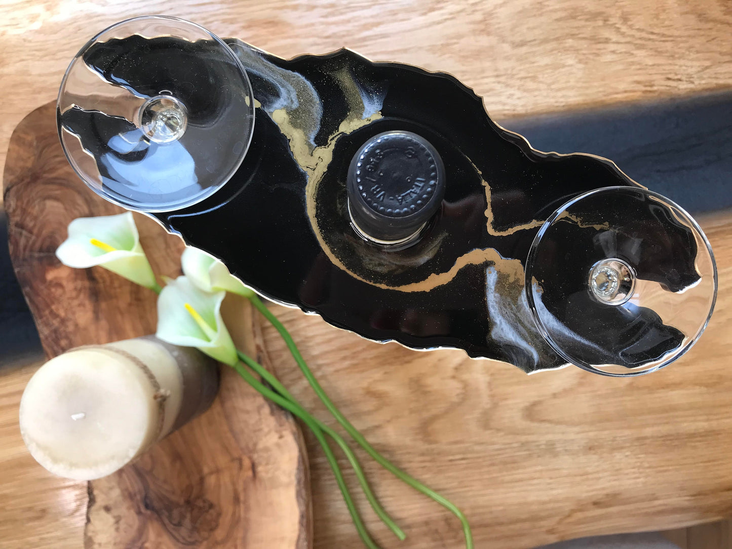 Glass Holder / Resin / Wedding / Champagne Glass Holder / Wine Glass Holder / Epoxy Resin / Wine Butler / Wedding Gift / Home Decor / Party
