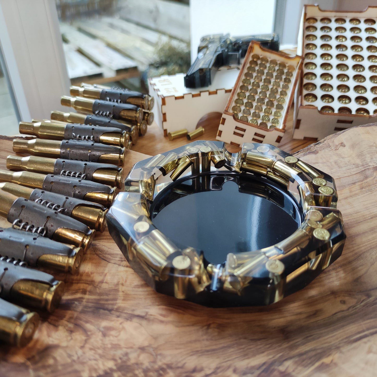 SNIPER Resin Ashtray Father's Day Decoration Men's Gift Bullet Casings Army Military Bundeswehr Ammo Bullet Hunter Soldier Garden Party