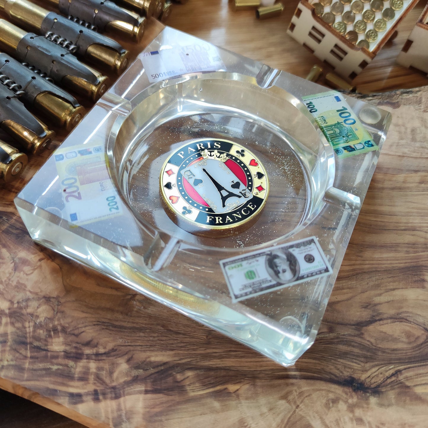 POKER Aschenbecher aus Epoxidharz-Vatertag-Männer Geschenk