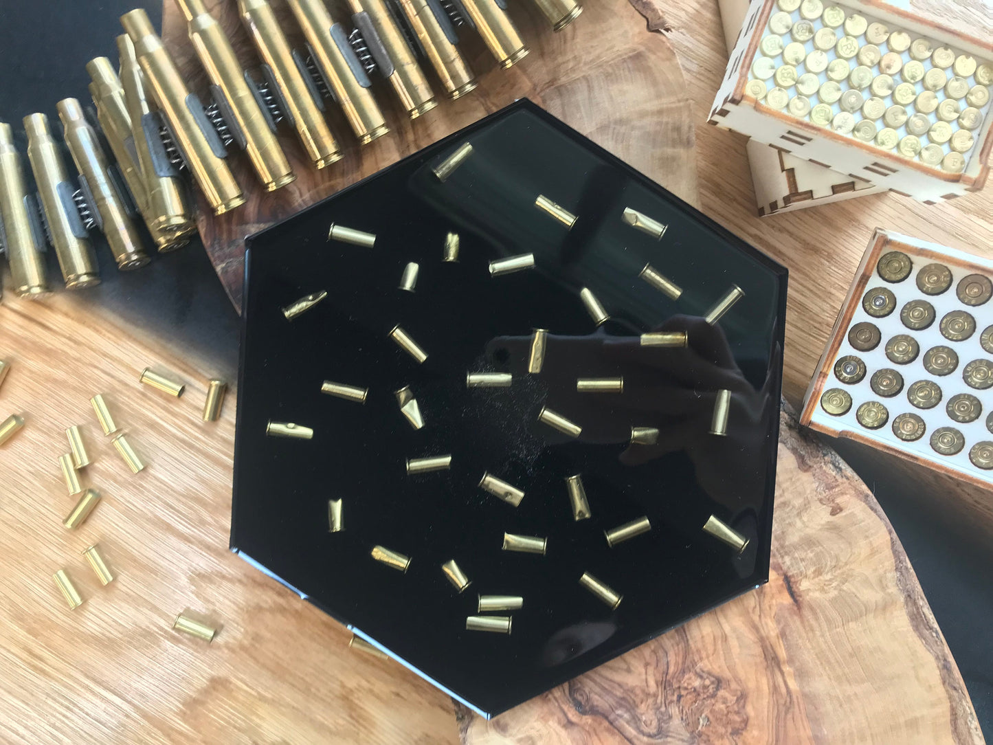 NIGHT Tray Decoration Father's Day Bullet Casings Gift for Friend Military Bundeswehr Resin Army Epoxy Hunter