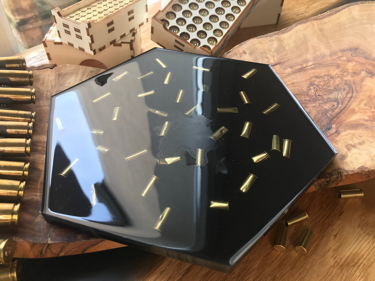 NIGHT Tray Decoration Father's Day Bullet Casings Gift for Friend Military Bundeswehr Resin Army Epoxy Hunter