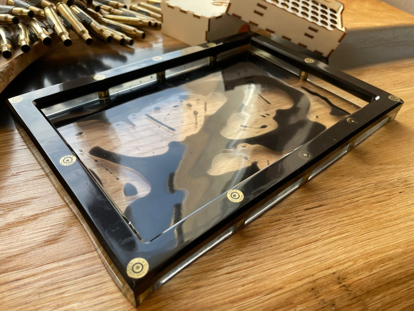 9 mm Tablett-Geschenk-Military-Geschenk für Freund-Bundeswehr-Resin-Army-Epoxid-Jäger-Resinart