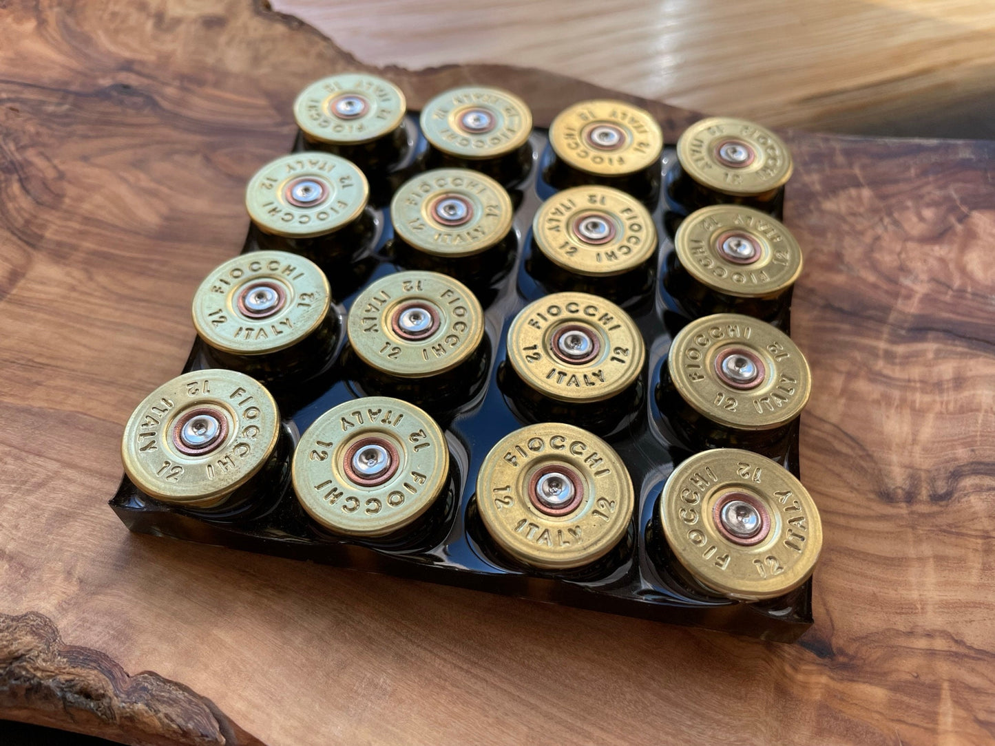 Untersetzer aus Epoxidharz-Geschenk für Freund-Jäger-Soldier-Army-Military-Bundeswehr-Ammo-Bullet-Resin-Shotgun-Patronen-Bar-Waffen-Gun
