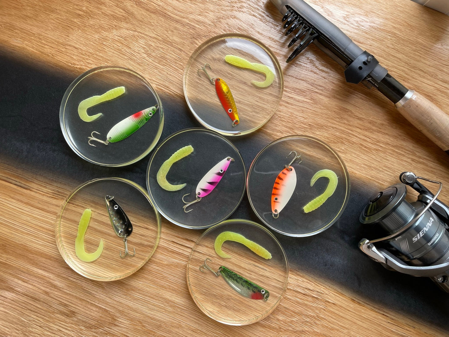 ANGLER Untersetzer aus Epoxidharz-Resinart-Resin Coasters