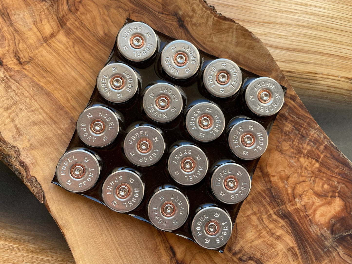 Untersetzer aus Epoxidharz-Geschenk für Freund-Jäger-Soldier-Army-Military-Bundeswehr-Ammo-Bullet-Resin-Shotgun-Patronen-Bar-Waffen-Gun