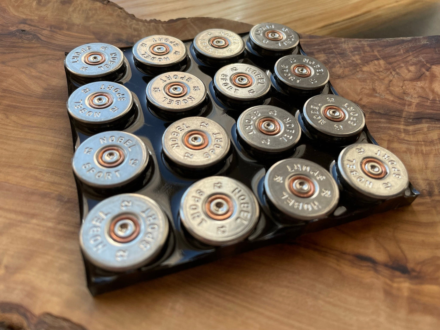 Untersetzer aus Epoxidharz-Geschenk für Freund-Jäger-Soldier-Army-Military-Bundeswehr-Ammo-Bullet-Resin-Shotgun-Patronen-Bar-Waffen-Gun