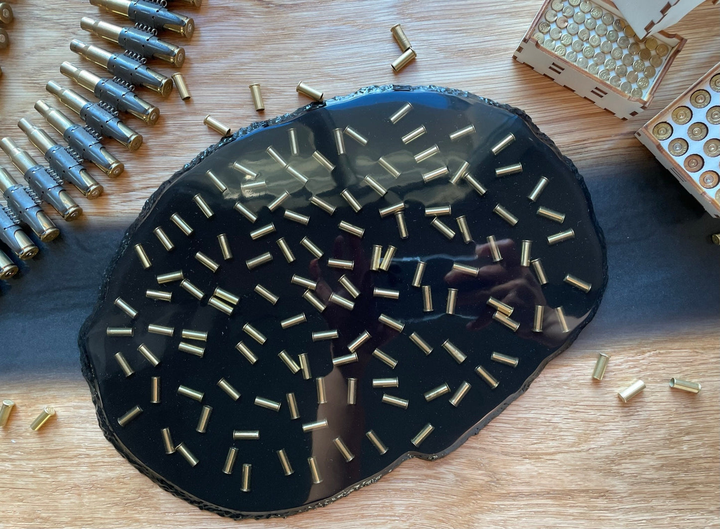 Tablett-Vatertag-Dekoration-Patronenhülsen-Geschenk-Military-Bundeswehr-Wohndeko-Resin-Army-Epoxid-Individuell