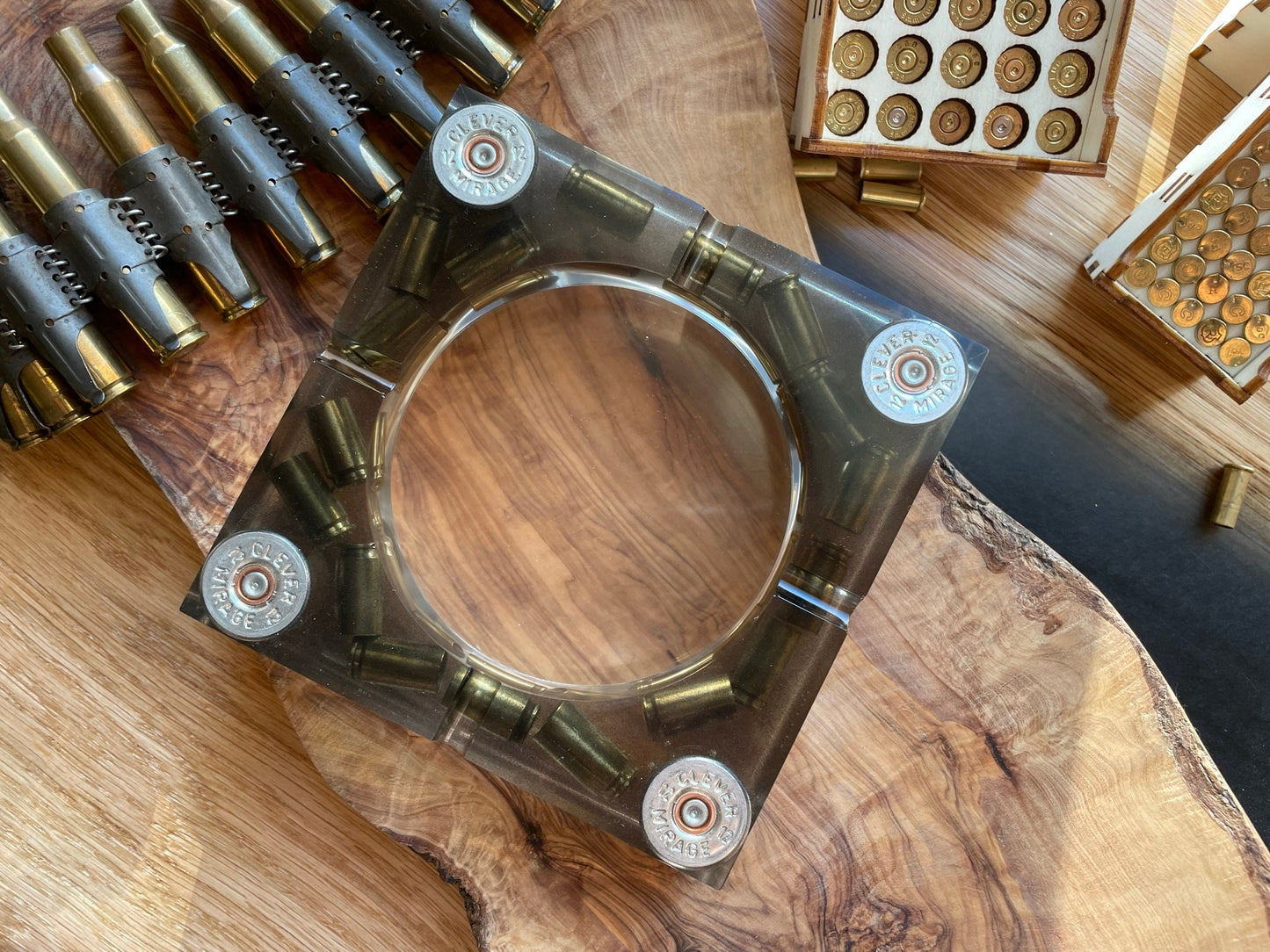 XL Aschenbecher aus Resin-Vatertag-Dekoration-Männer Geschenk-Patronenhülsen-Army-Military-Bundeswehr-Ammo-Bullet-Jäger-Soldier-Garten