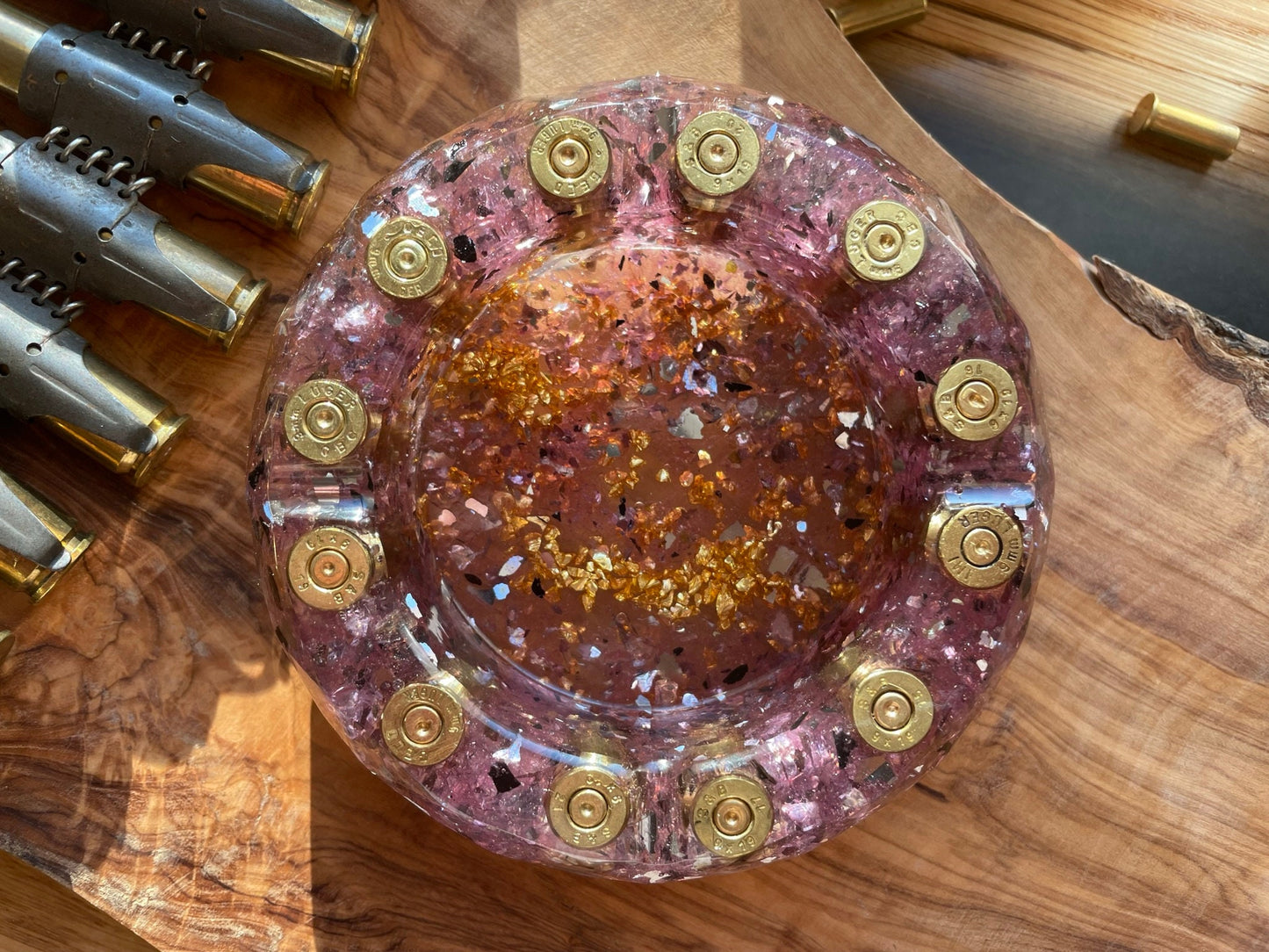 Aschenbecher aus Resin-Muttertag-Vatertag-Dekoration-Männer Geschenk-Patronenhülsen-Army-Military-Bundeswehr-Ammo-Bullet-Jäger-Soldier