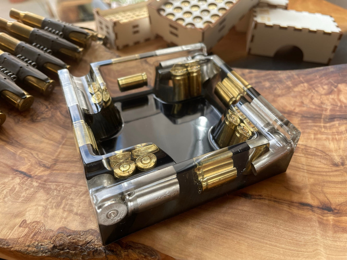 REICH Aschenbecher aus Resin-Vatertag-Dekoration-Männer Geschenk-Patronenhülsen-Army-Military-Bundeswehr-Ammo-Bullet-Jäger-Soldier-Party