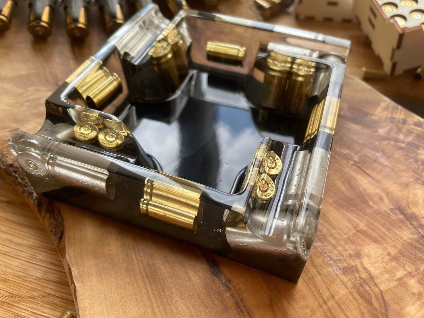 REICH Aschenbecher aus Resin-Vatertag-Dekoration-Männer Geschenk-Patronenhülsen-Army-Military-Bundeswehr-Ammo-Bullet-Jäger-Soldier-Party