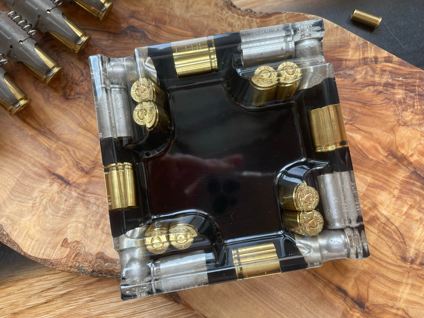 REICH Aschenbecher aus Resin-Vatertag-Dekoration-Männer Geschenk-Patronenhülsen-Army-Military-Bundeswehr-Ammo-Bullet-Jäger-Soldier-Party