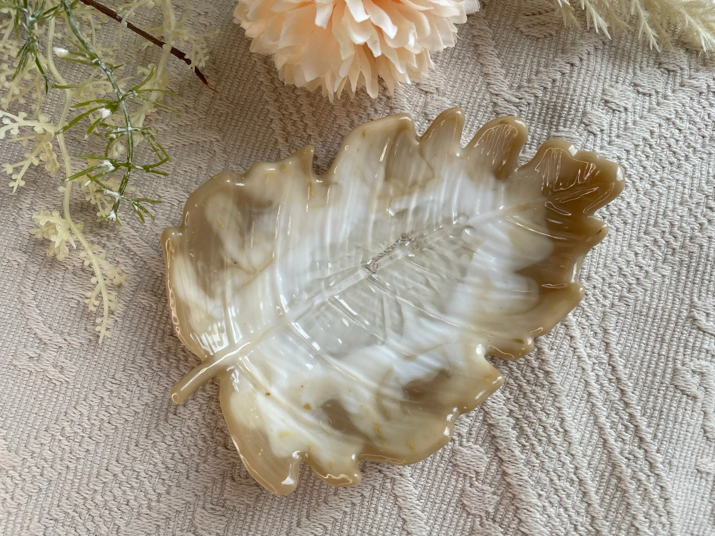 Jewelry bowl decoration resin gift bowl leaf shape ring bowl epoxy resin leaf home decoration decoration wedding gifts individual