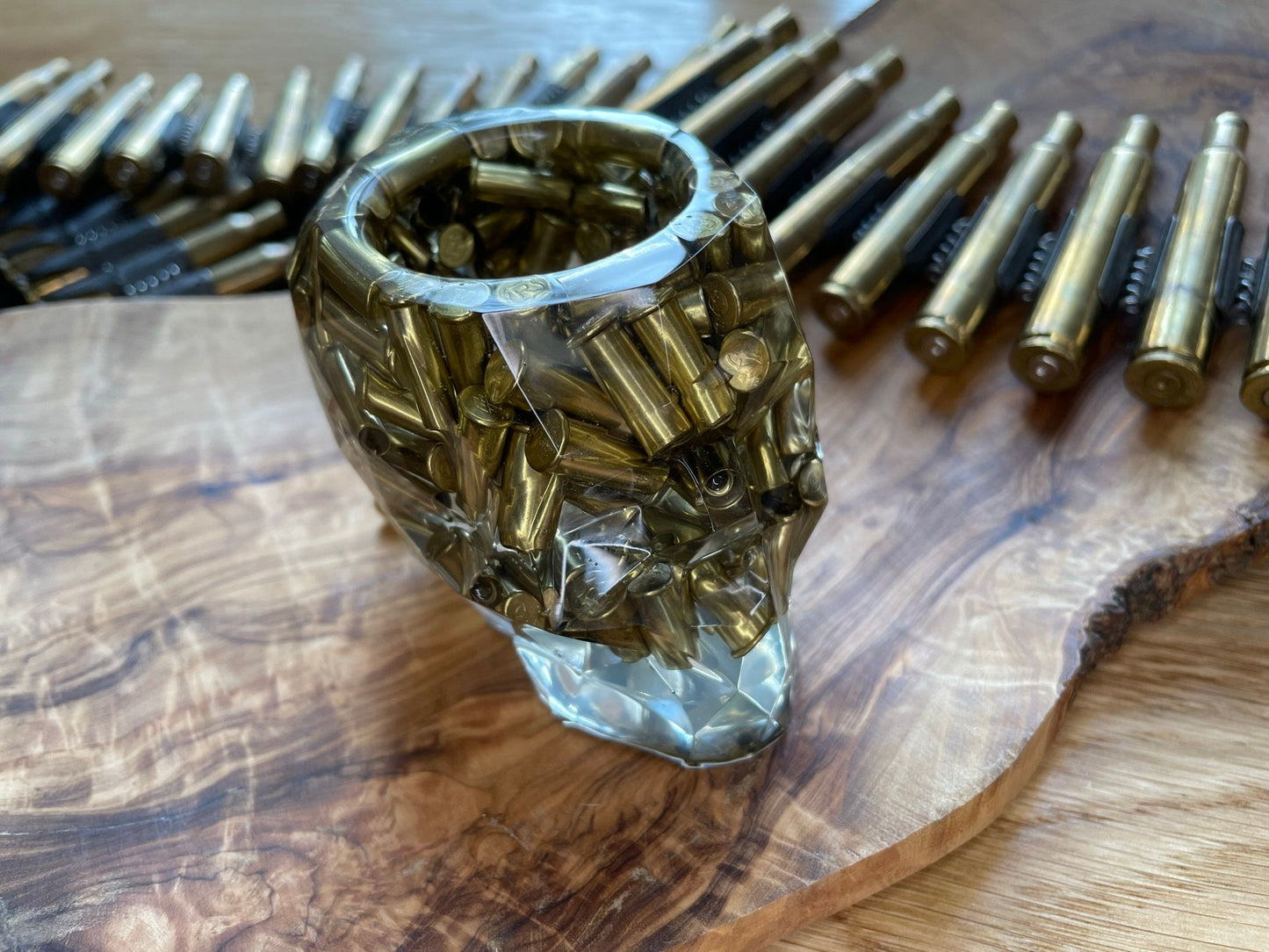 Pen Holder Skull Military Birthday Gift Men Gift Sleeve Upcycled Cartridge Bullet German Army