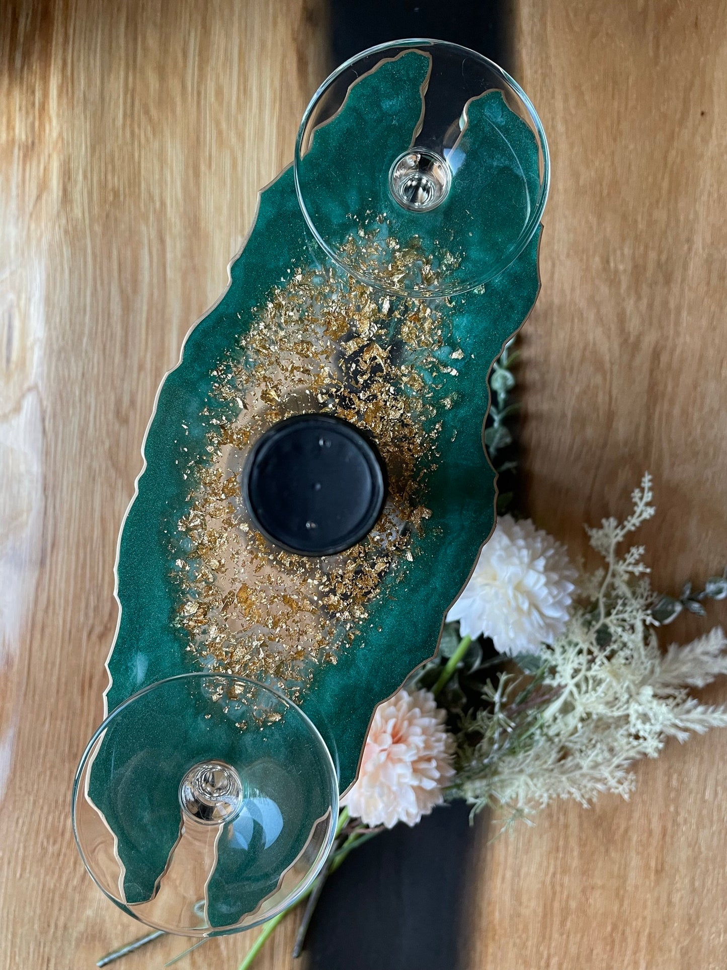 Epoxy resin wine butler-gift-wedding gift-resin art-champagne glass holder-wine glass holder-custom home decor-anniversary gifts