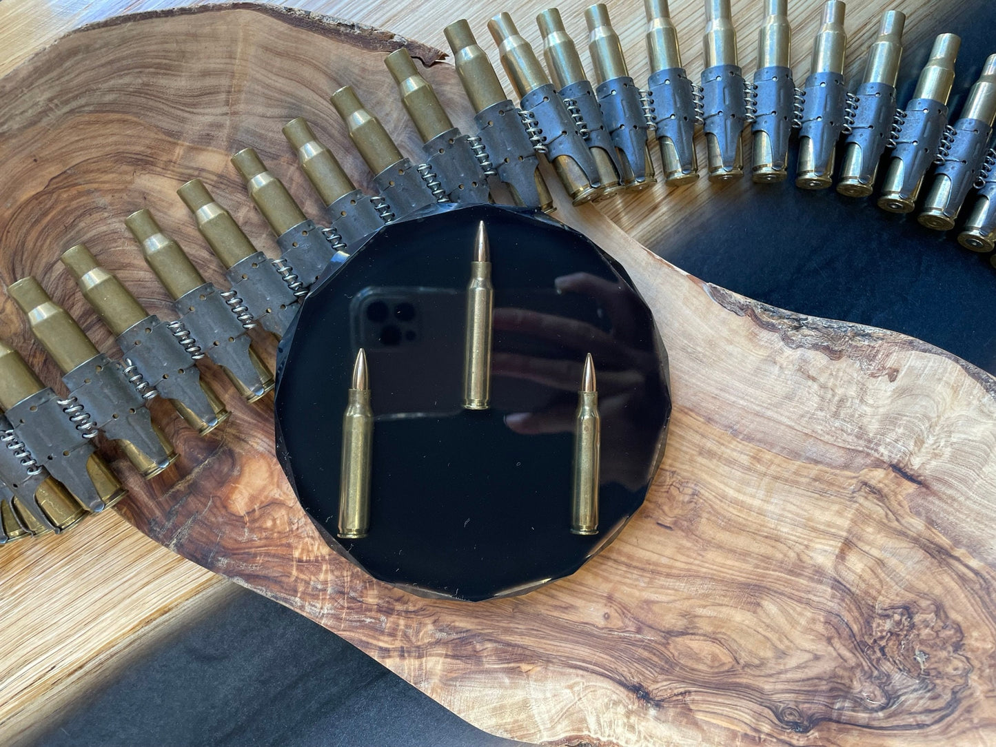 TOP GUN 223 Untersetzer aus Epoxidharz-Geschenk für Freundin-Jäger-Soldier-Army-Military-Bundeswehr-Ammo-Bullet-Resin-Patronen-Waffen