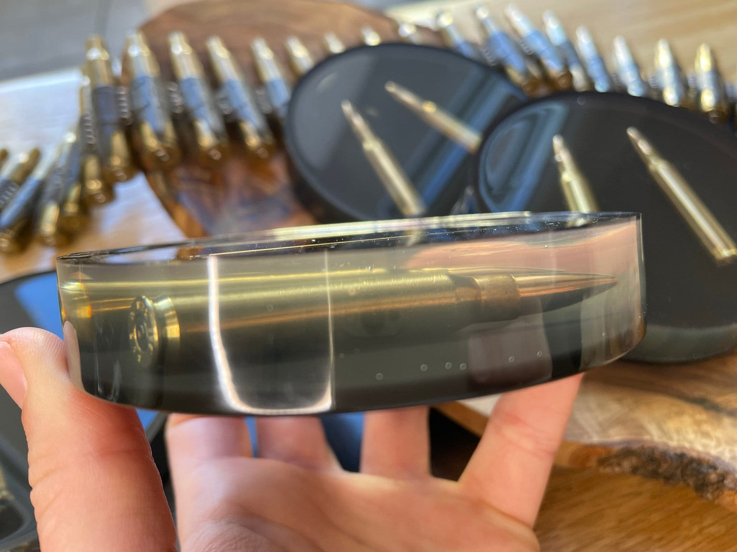 Untersetzer aus Epoxidharz-308-Geschenk für Freundin-Jäger-Soldier-Army-Military-Bundeswehr-Ammo-Bullet-Resin-Shotgun-Patronen-Party-Waffen