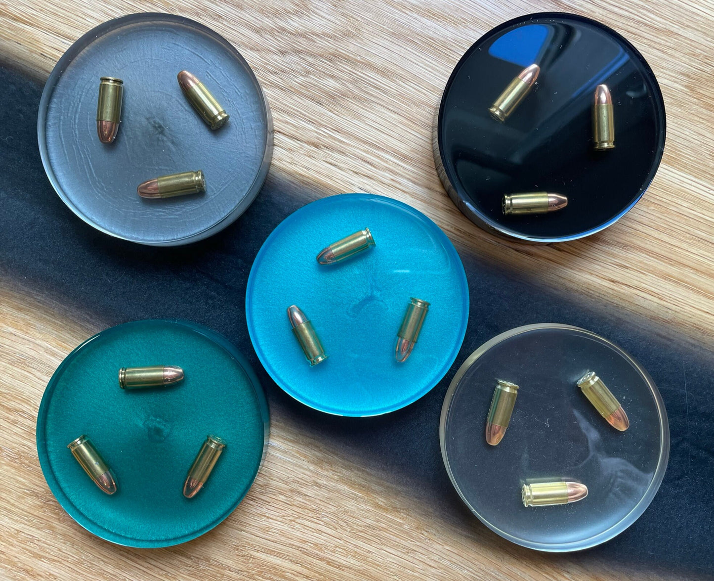 Untersetzer aus Epoxidharz-Geschenk für Freundin-Jäger-Soldier-Army-Military-Bundeswehr-Ammo-Bullet-Resin-Shotgun-Patronen-Party-9mm-Waffen