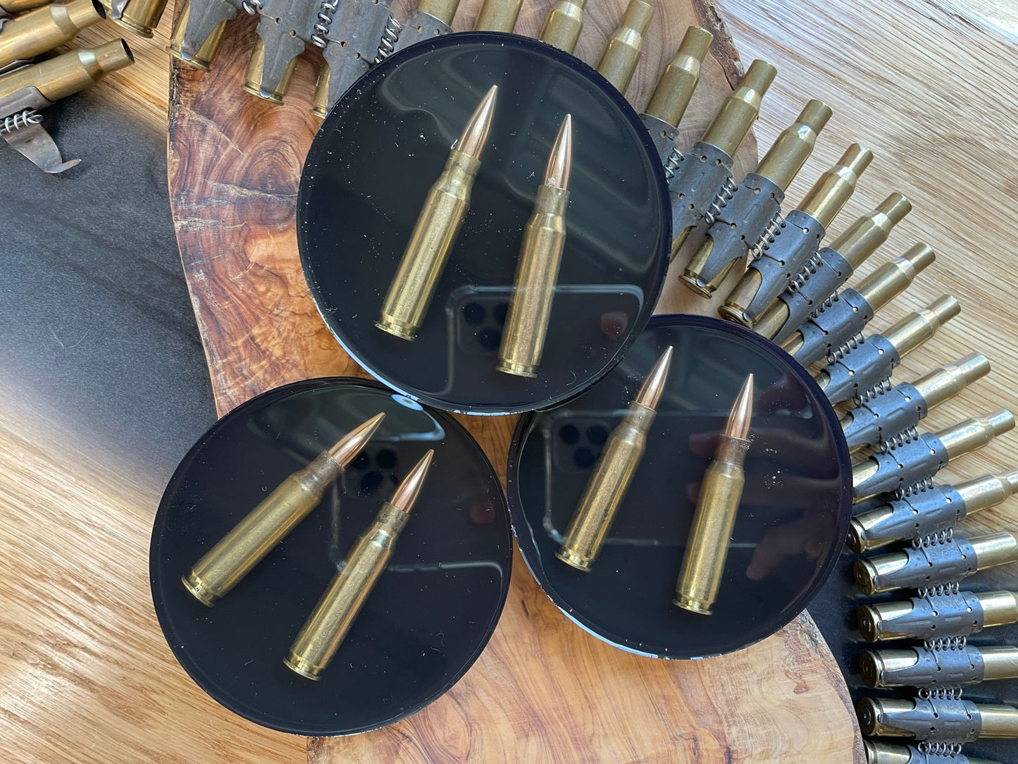 Untersetzer aus Epoxidharz-308-Geschenk für Freundin-Jäger-Soldier-Army-Military-Bundeswehr-Ammo-Bullet-Resin-Shotgun-Patronen-Party-Waffen