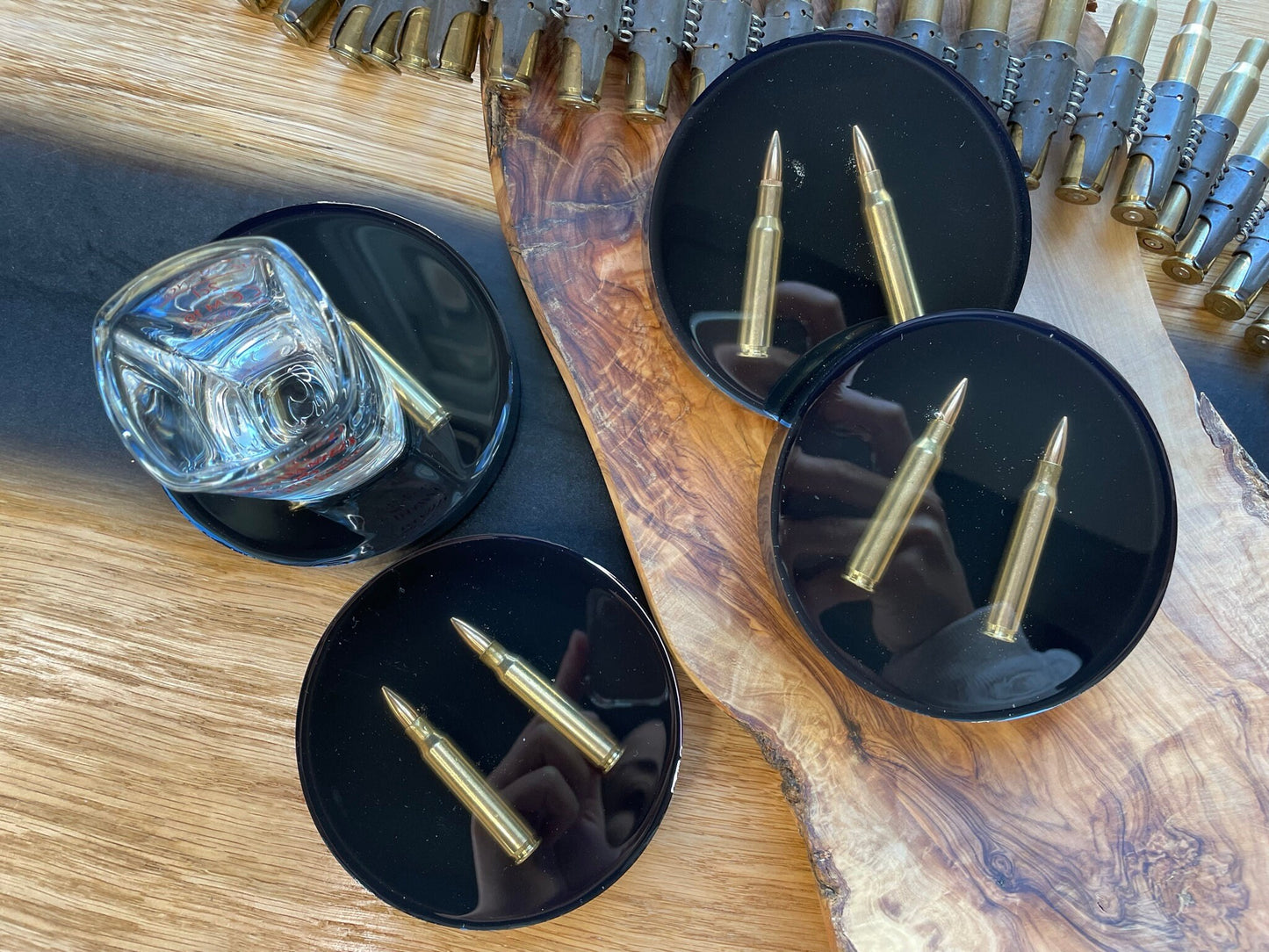 Untersetzer aus Epoxidharz-223-Geschenk für Freundin-Jäger-Soldier-Army-Military-Bundeswehr-Ammo-Bullet-Resin-Shotgun-Patronen-Party-Waffen
