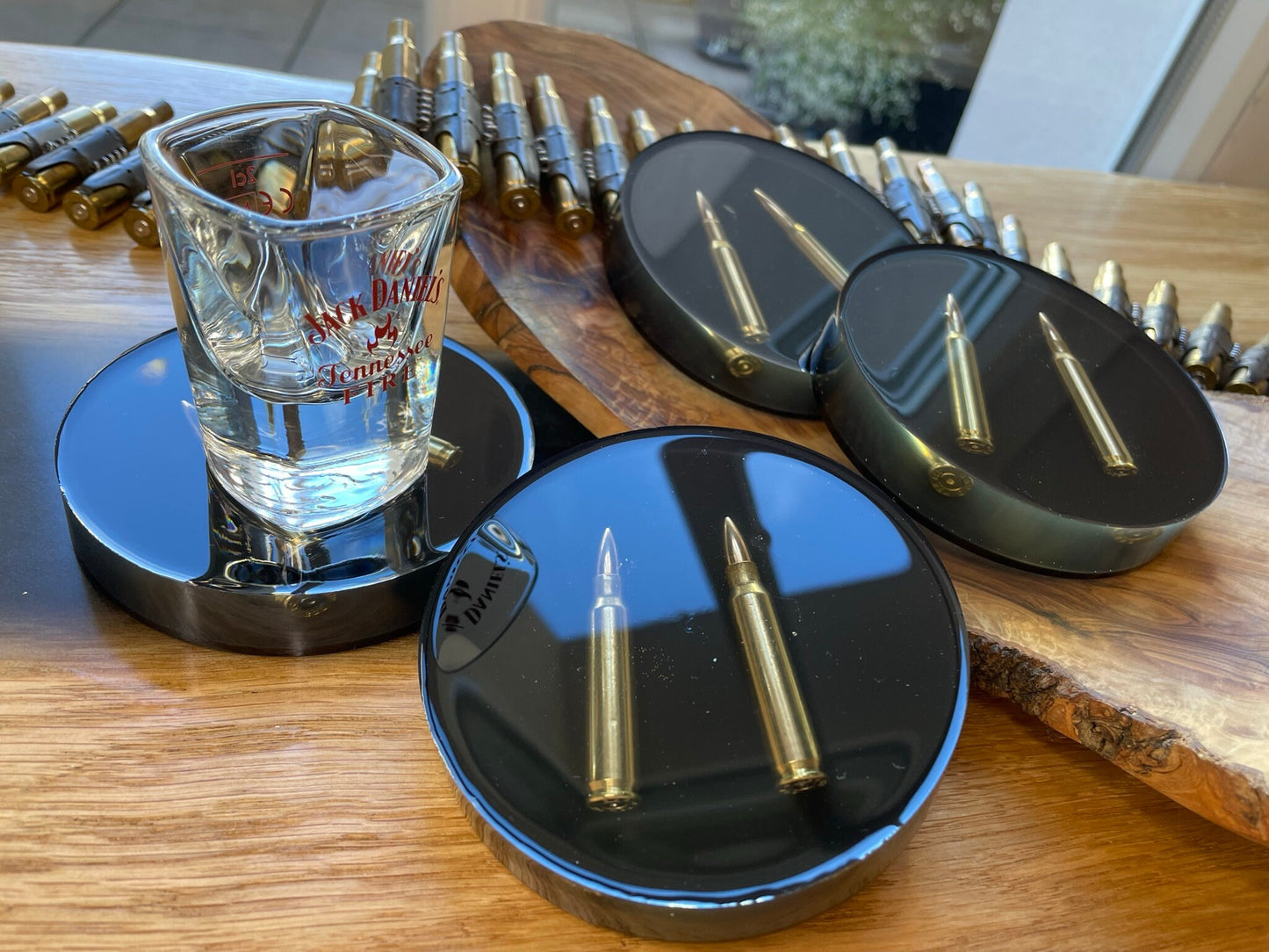 Untersetzer aus Epoxidharz-223-Geschenk für Freundin-Jäger-Soldier-Army-Military-Bundeswehr-Ammo-Bullet-Resin-Shotgun-Patronen-Party-Waffen