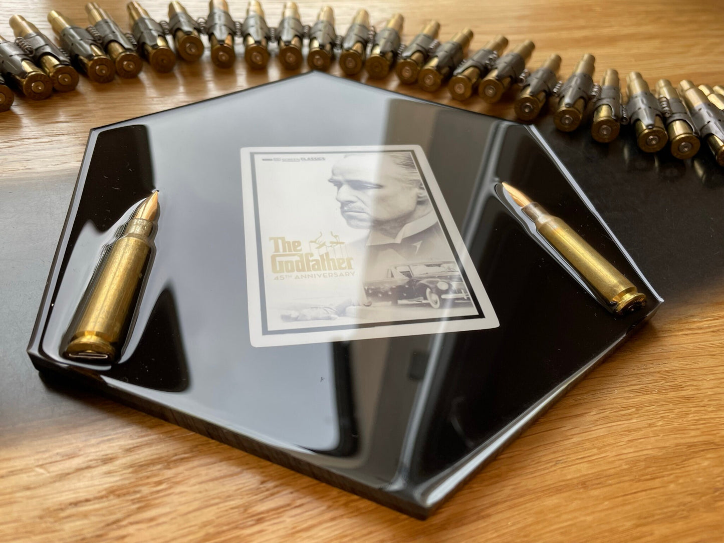 GODFATHER TABLETT-Dekoration-Vatertag-Patronenhülsen-Geschenk für Freund-Military-Bundeswehr-Resin-Army-Epoxid-Jäger