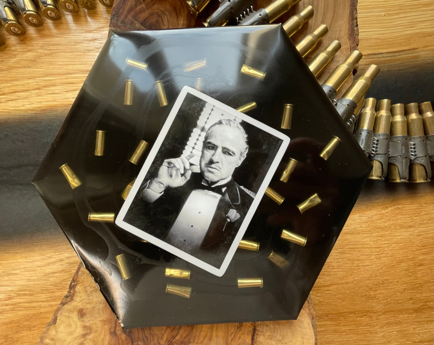 GODFATHER TABLETT-Dekoration-Vatertag-Patronenhülsen-Geschenk für Freund-Military-Bundeswehr-Resin-Army-Epoxid-Jäger