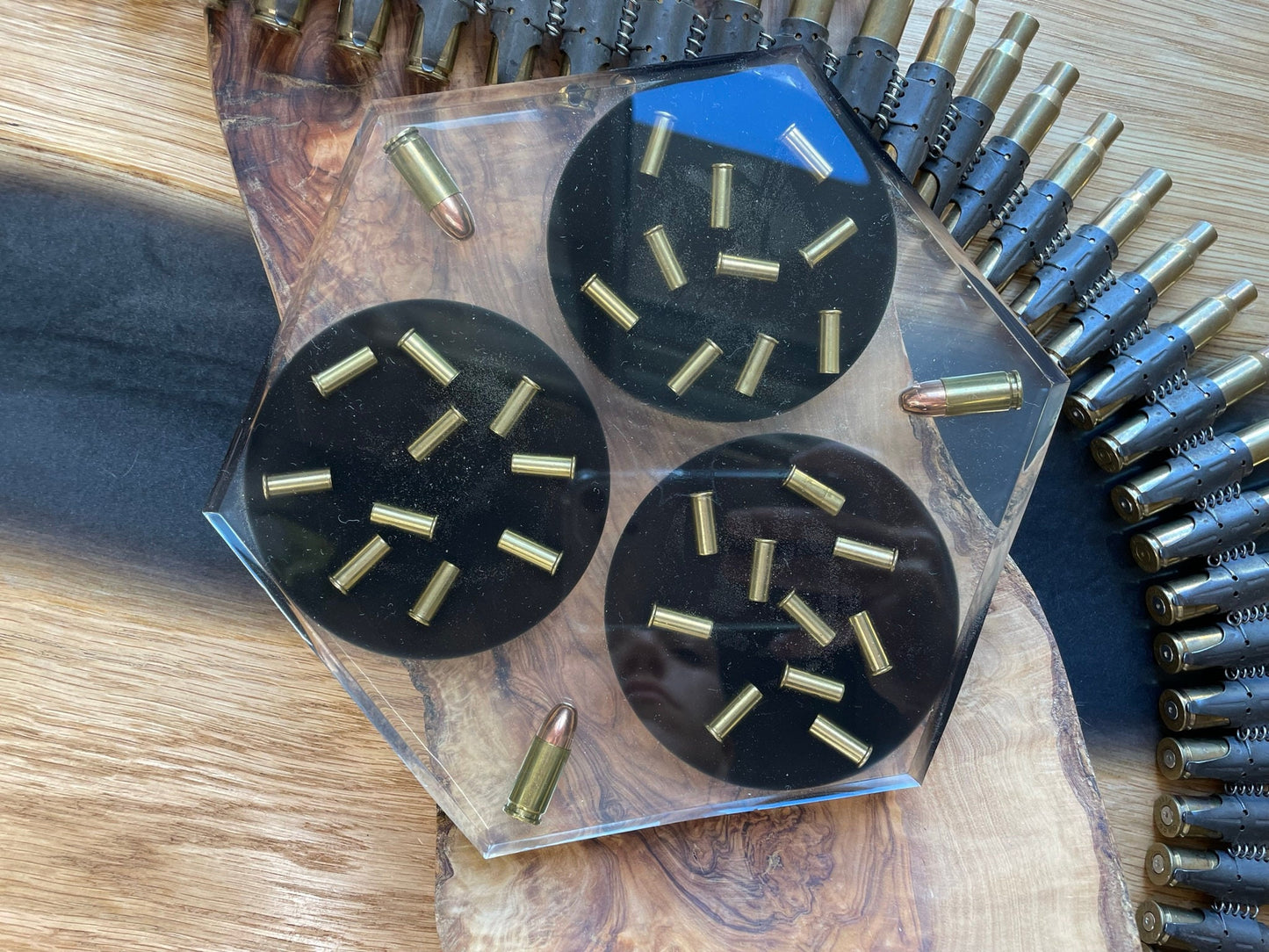 3 MEISTER TABLETT-Dekoration-Vatertag-Patronenhülsen-Geschenk für Freund-Military-Bundeswehr-Resin-Army-Epoxid-Jäger