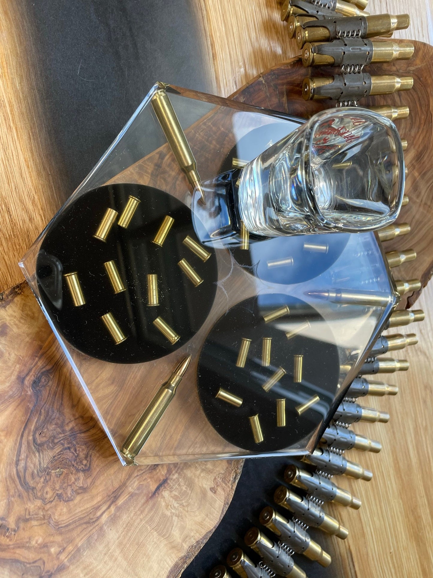 3 MEISTER TABLETT-Dekoration-Vatertag-Patronenhülsen-Geschenk für Freund-Military-Bundeswehr-Resin-Army-Epoxid-Jäger