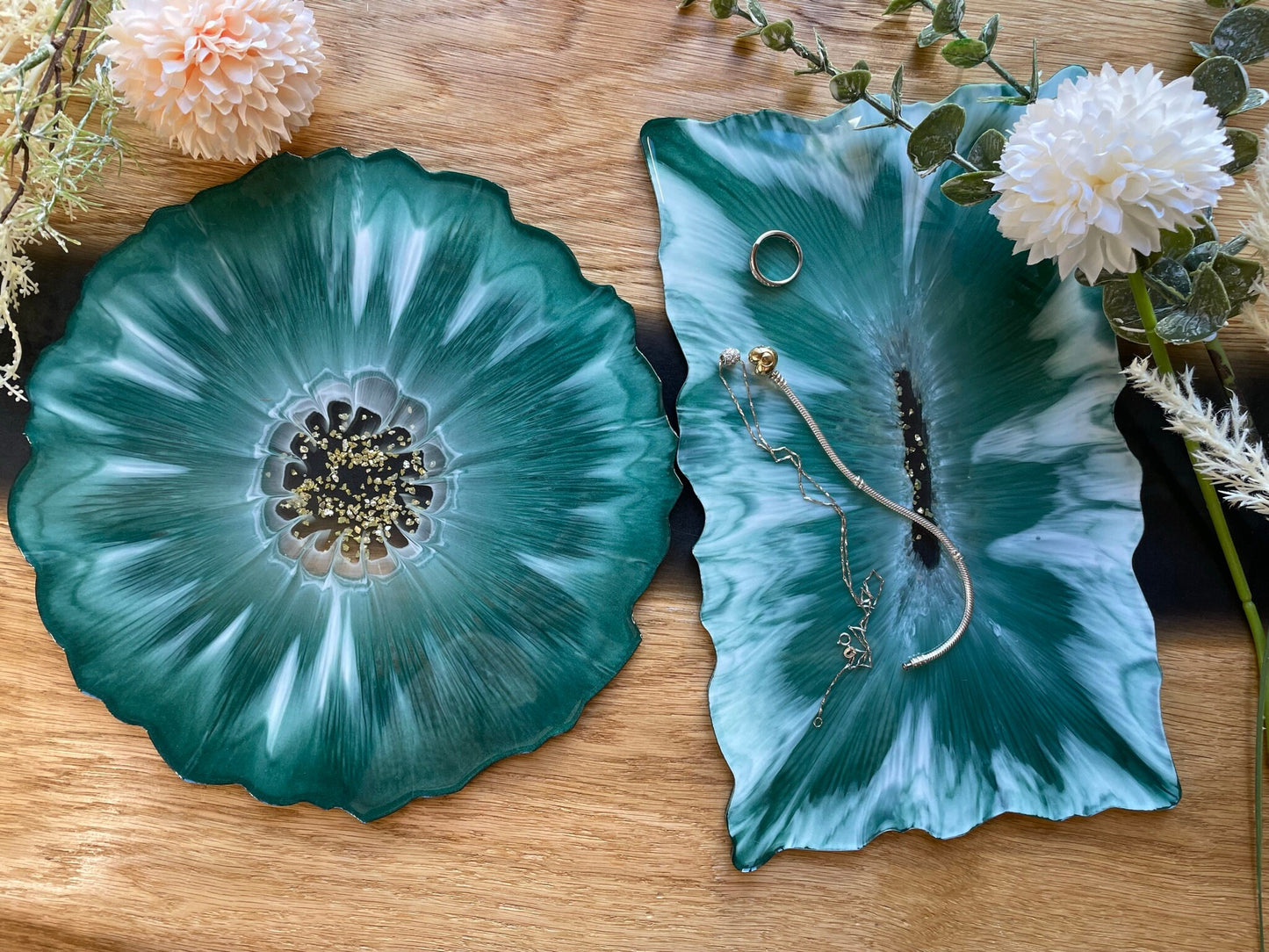 Tablett / Dekortablett / Schmuckschale / Marmoroptik / Schale / Dekorschale / Epoxidharz / Resin / Hochzeit / Wohndeko / Home / Tischdeko