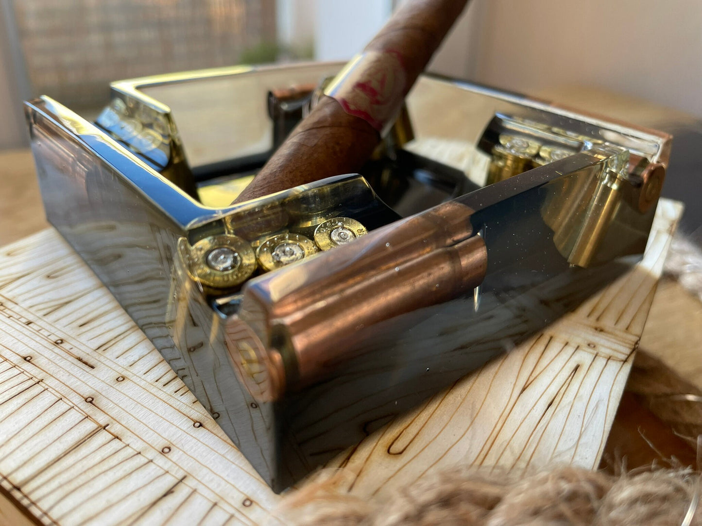 STREETBOY Epoxy Resin Ashtray Fathers Day Men Gift Hunter Soldier Army Military Bundeswehr Ammo Bullet Resin Shotgun Cartridge Party Bar