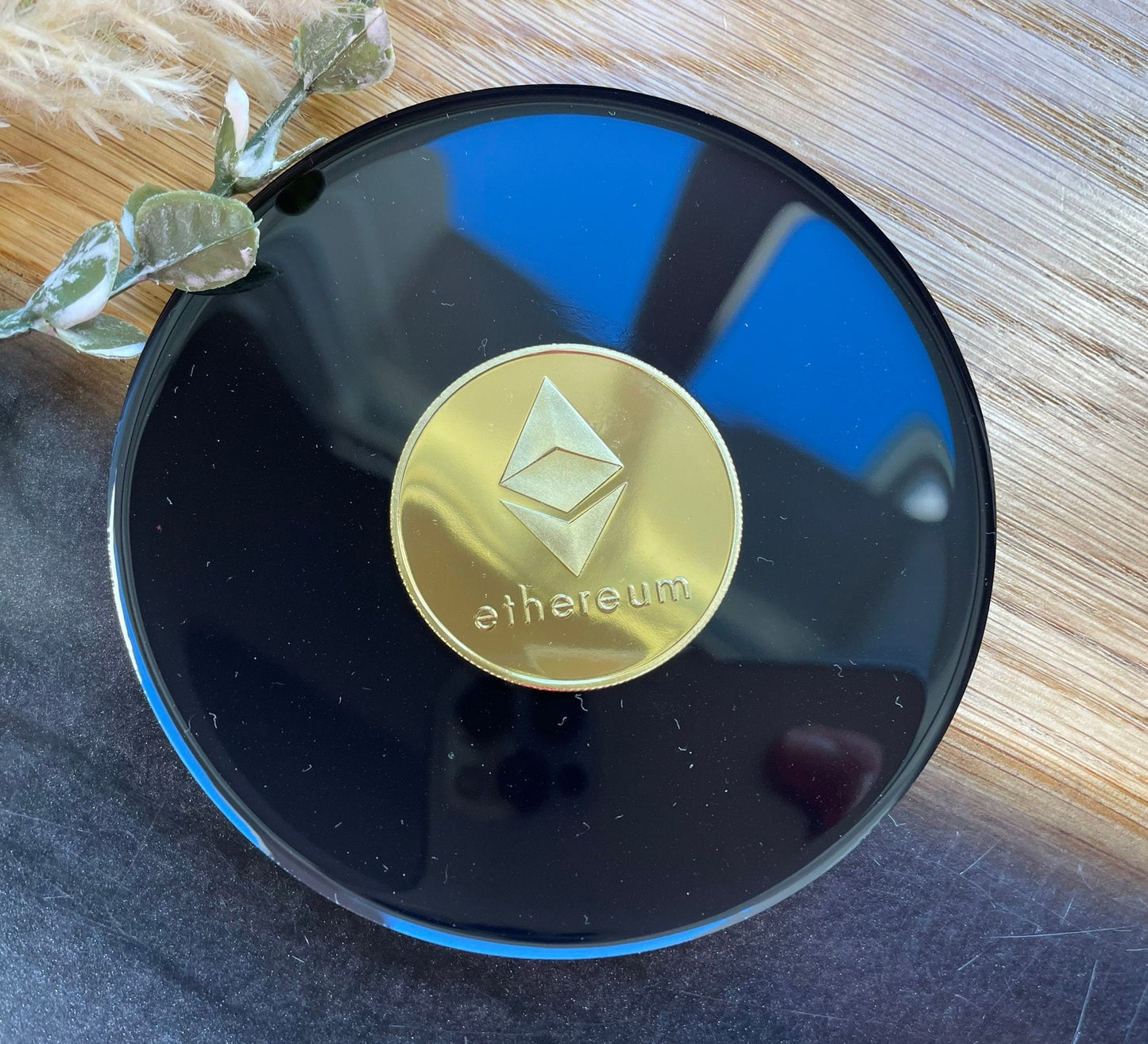 Ethereum Untersetzer Set-ETH-mit 4 Untersetzer-Stocks-Resin-Krypto-Money-Home-Coaster-Forex-Bar-Crypto-Trading-Kurs-Börse-Resin-Dollar-Bulle