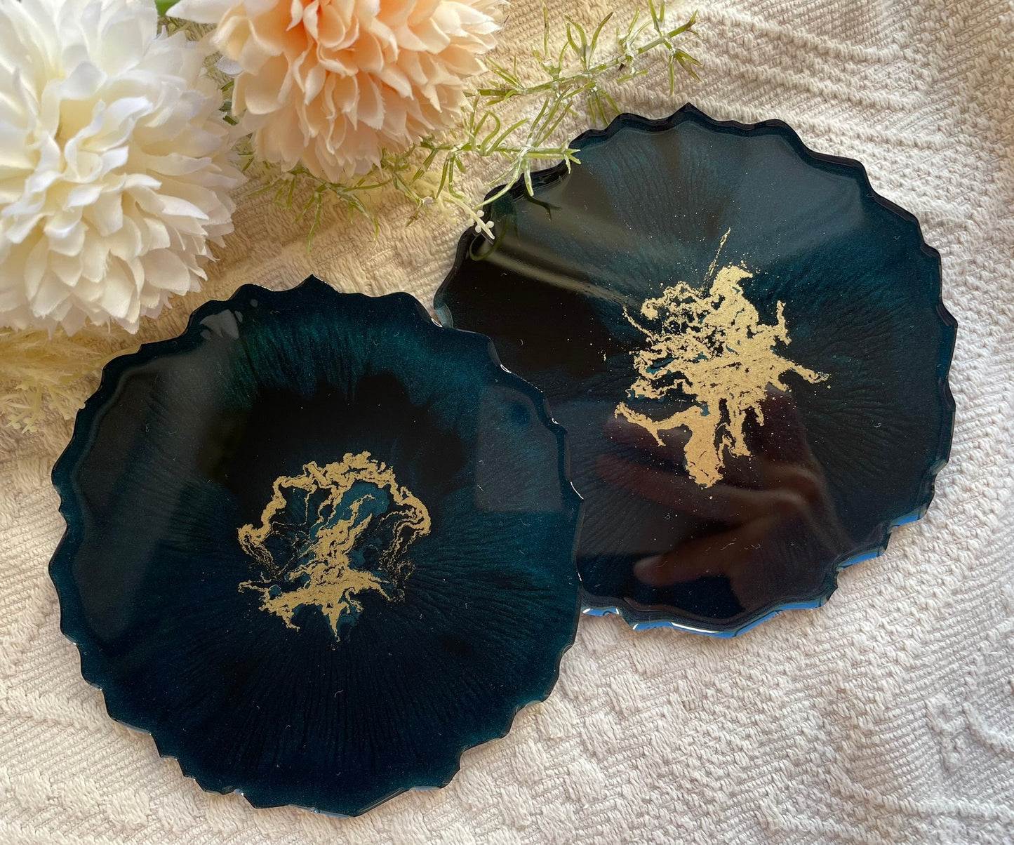 Untersetzer aus Epoxidharz-Resinart-Resin Coasters-Wedding-Deko-Home